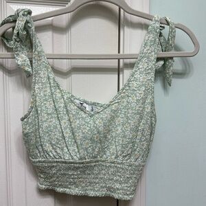 Green Floral Hollister Tank